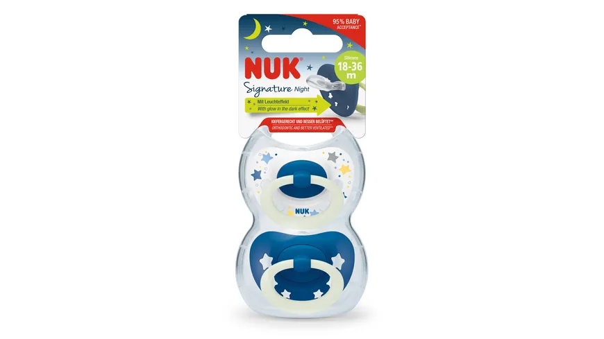 NUK Schnuller Signature Night Silikon 18-36 Monate