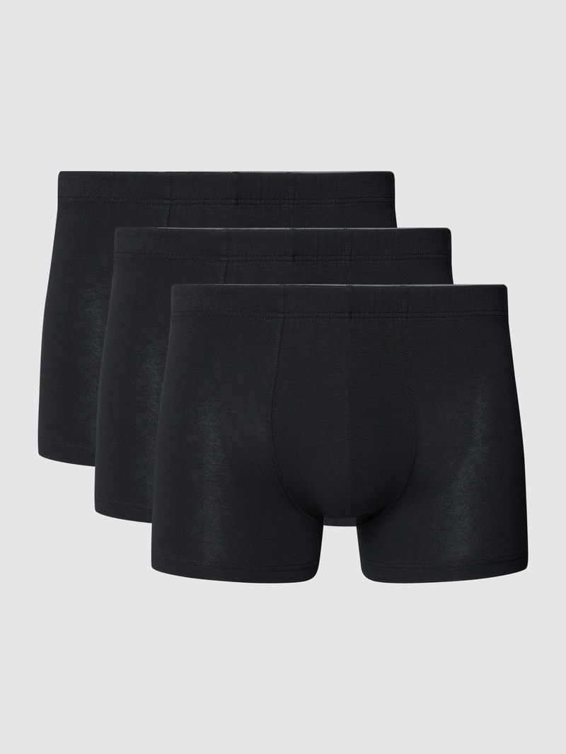 Trunks im unifarbenen Design Modell 'hautnah' im 3er-Pack in schwarz