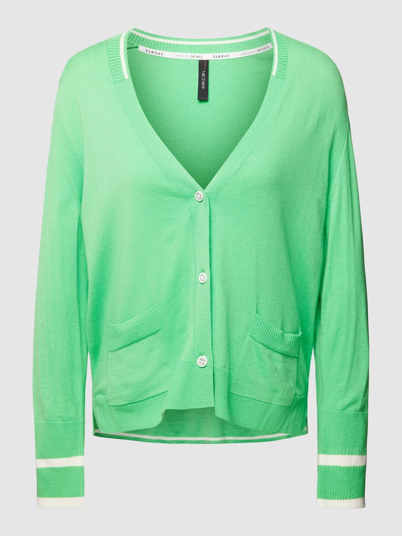 Strickjacke mit Kontraststreifen in neon grün