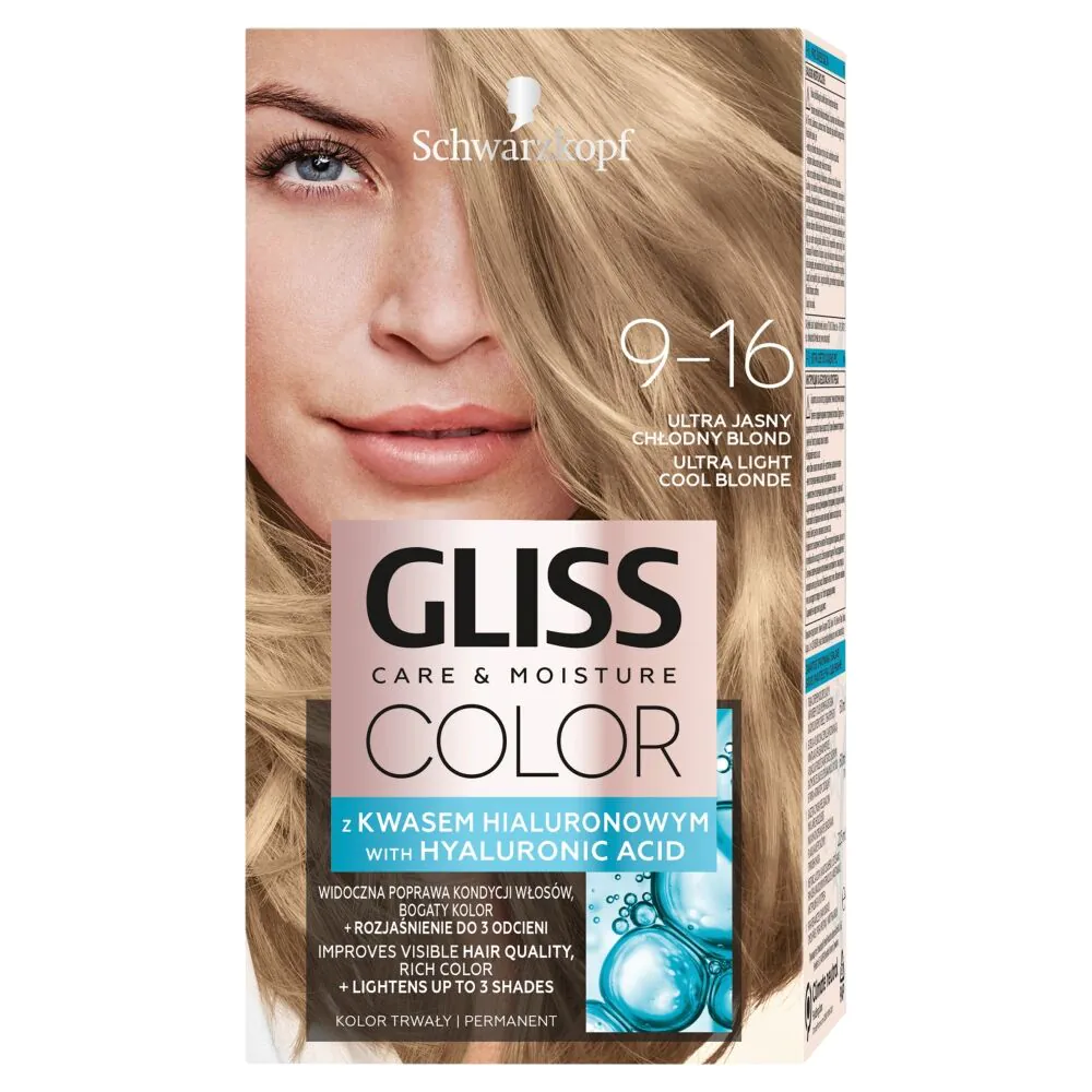 Gliss Color боја за косу, 9-16 ултра светла хладно плава
