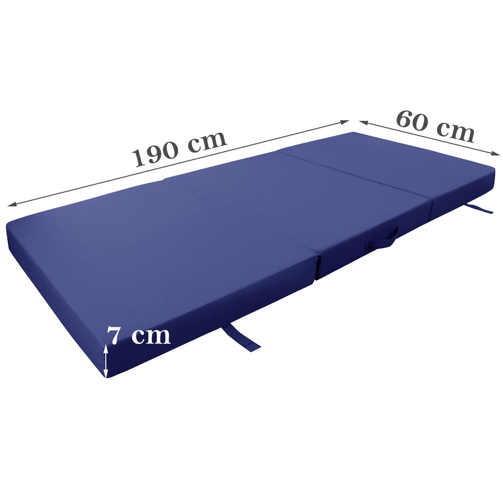 Klappmatratze Faltmatratze, RelaxXL, 7 cm hoch, (3-fach klappbare Reisematratze), Klappmatratze, 190x60x7cm, Waschbar, Gästebett, Blau