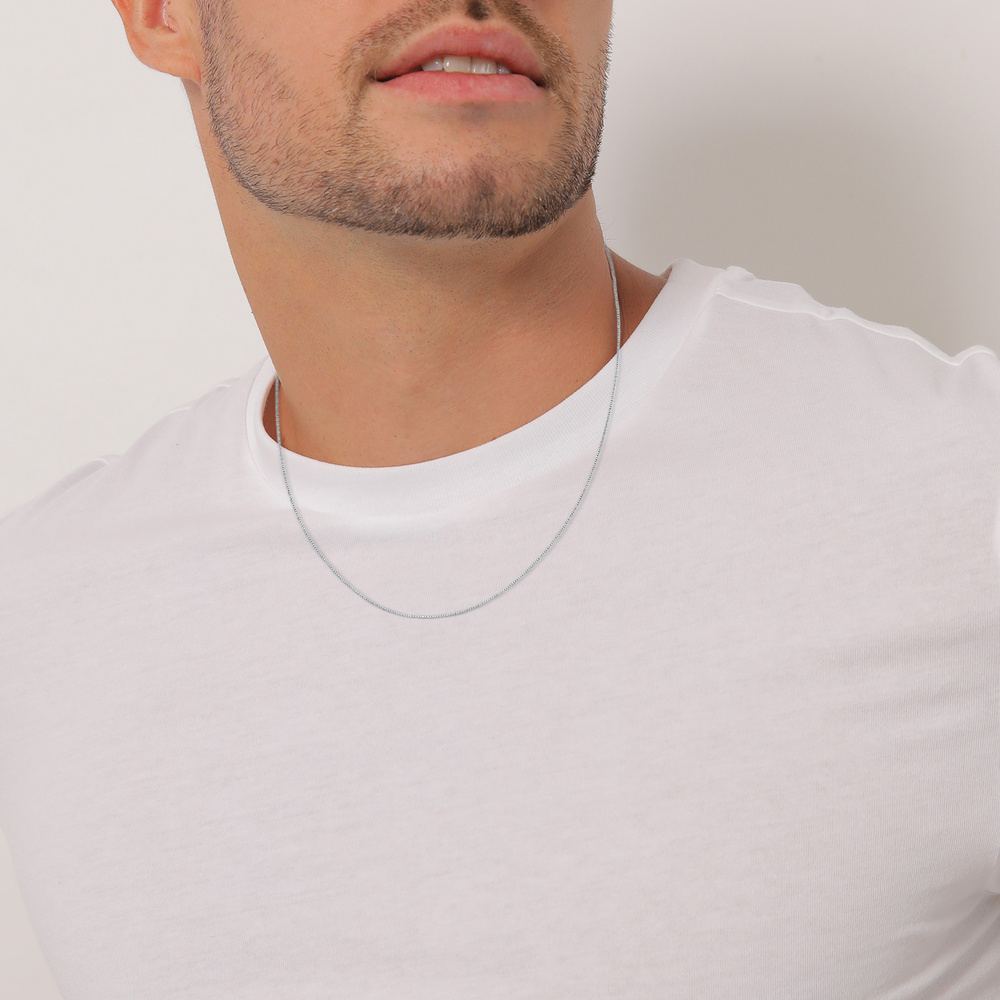 KUZZOI KUZZOI Collier Hommes vénitien de base tendance en argent sterling 925 collier