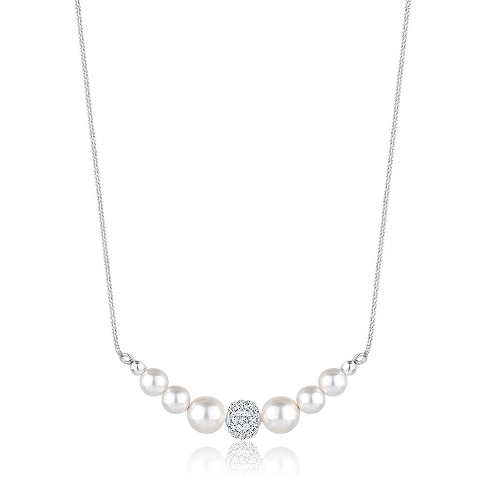 Elli Elli Collier Synthetischen Perlen Elegant 925 Silber collier