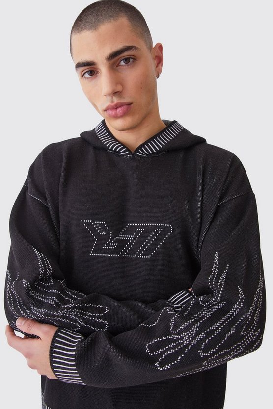 Kastiger Oversize Hoodie mit Logo
