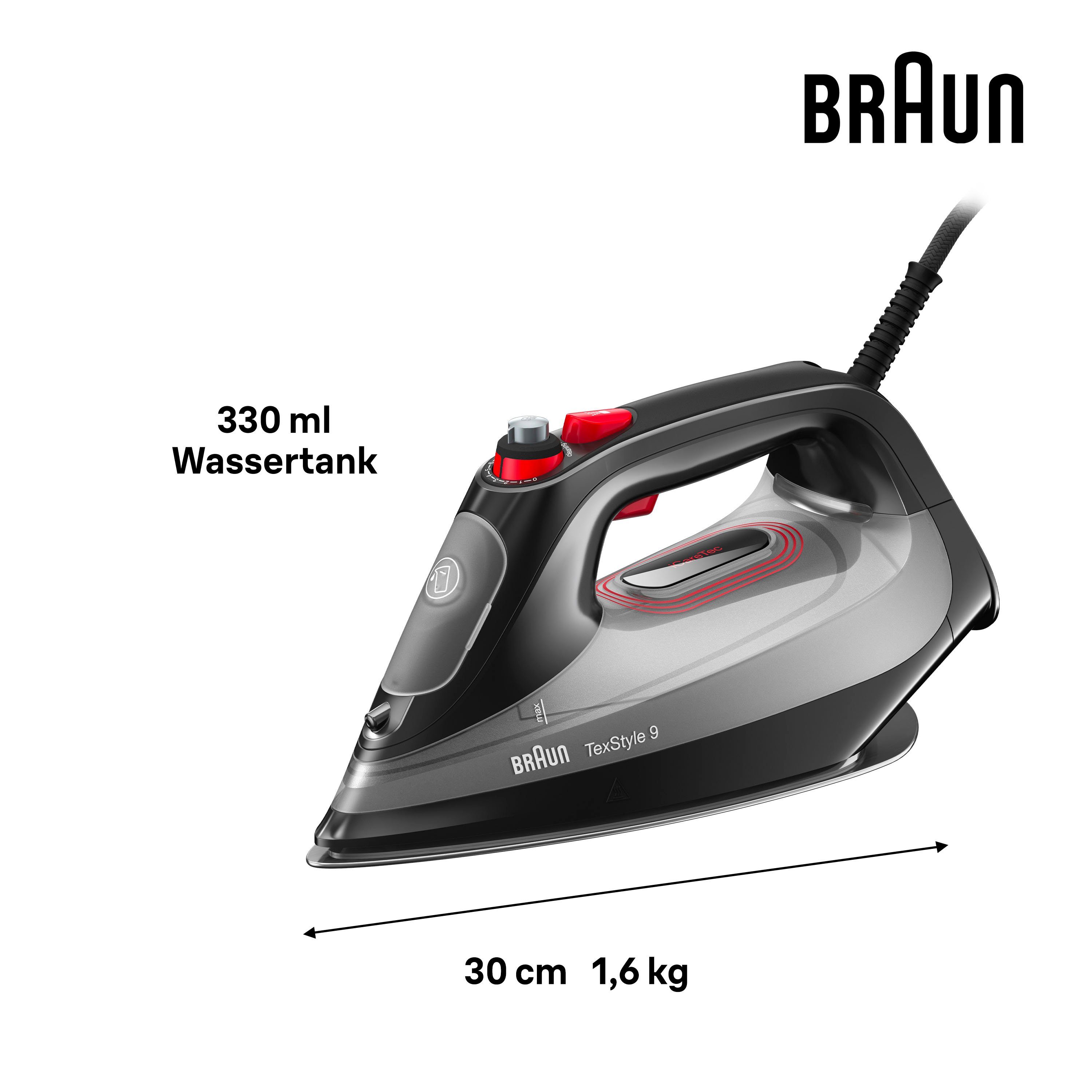 Braun Dampfbügeleisen TexStyle 9 SI 9281 BK, 3100 W