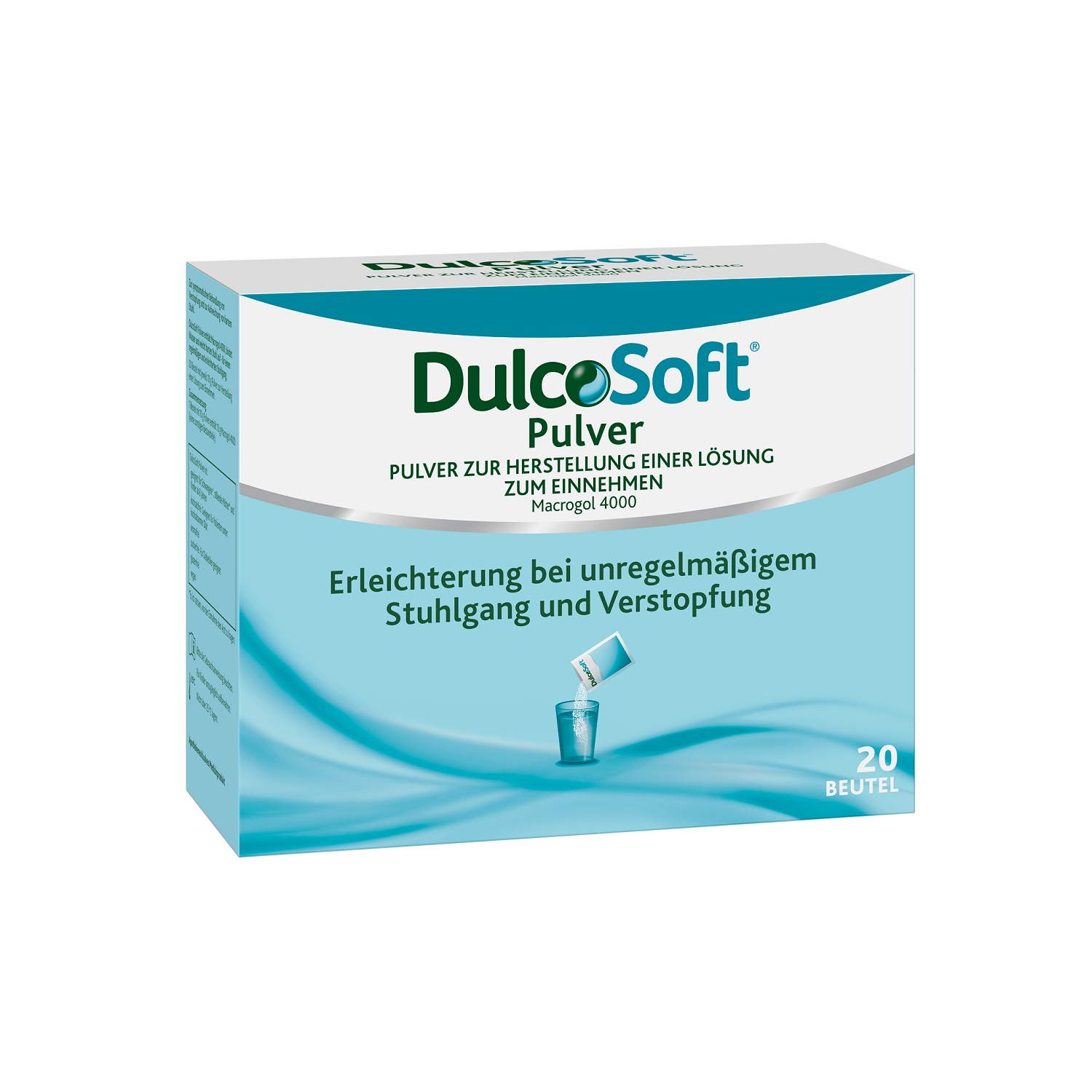 DulcoSoft Pulver mit Macrogol 4000 bei Verstopfung. 20 Sachets