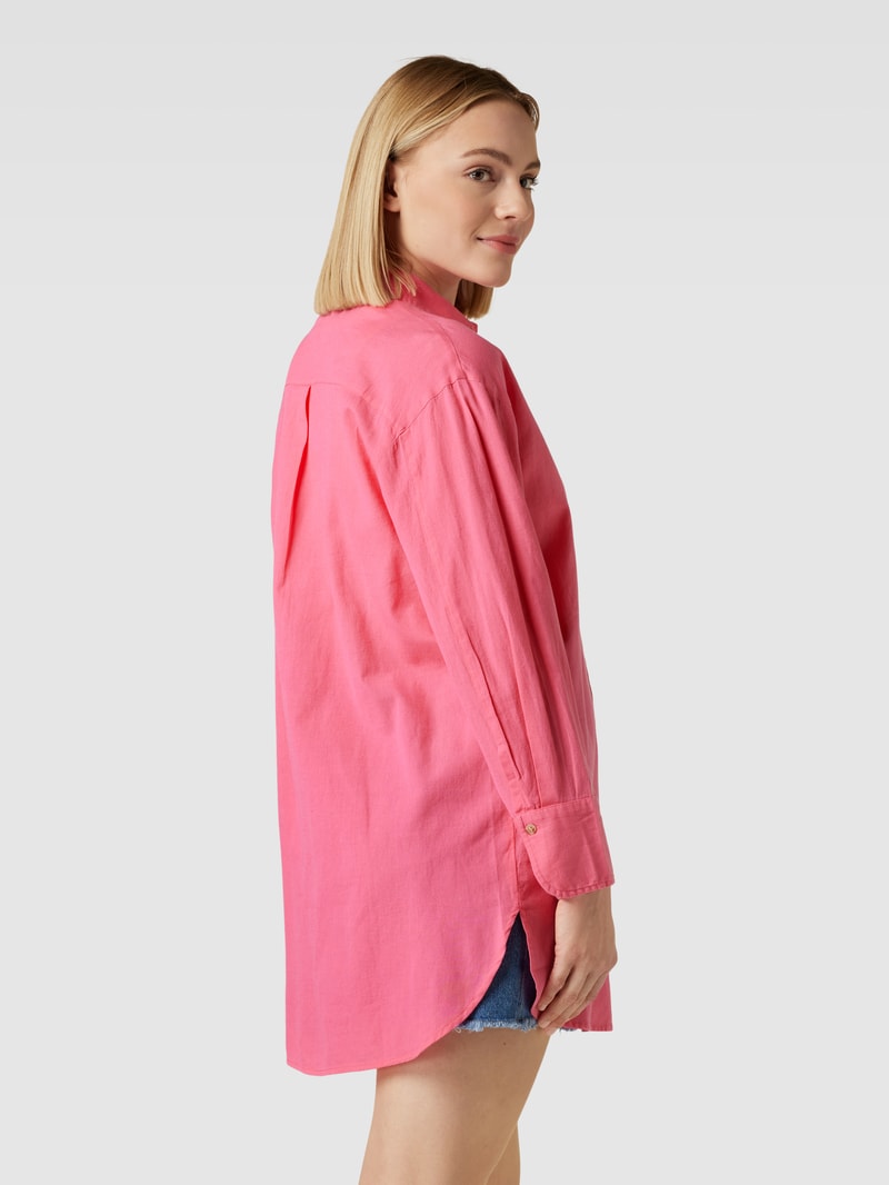Longbluse mit abgerundetem Saum Modell 'Maddie' in pink