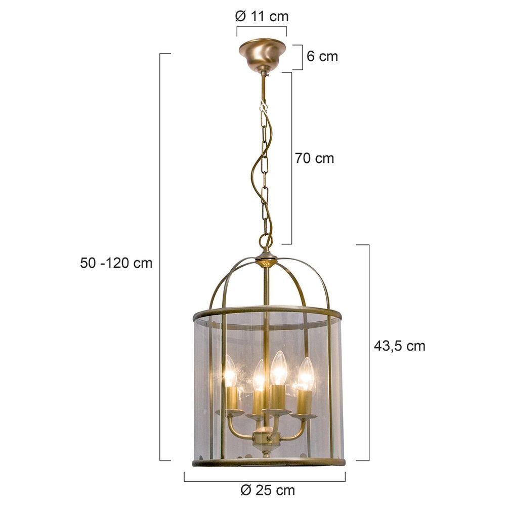 click-licht Hängeleuchte Pendelleuchte Pimpernel in Bronze und Transparent E14 4-flammig, keine Angabe, Leuchtmittel enthalten: Nein, warmweiss, Hängeleuchte, Pendellampe, Pendelleuchte