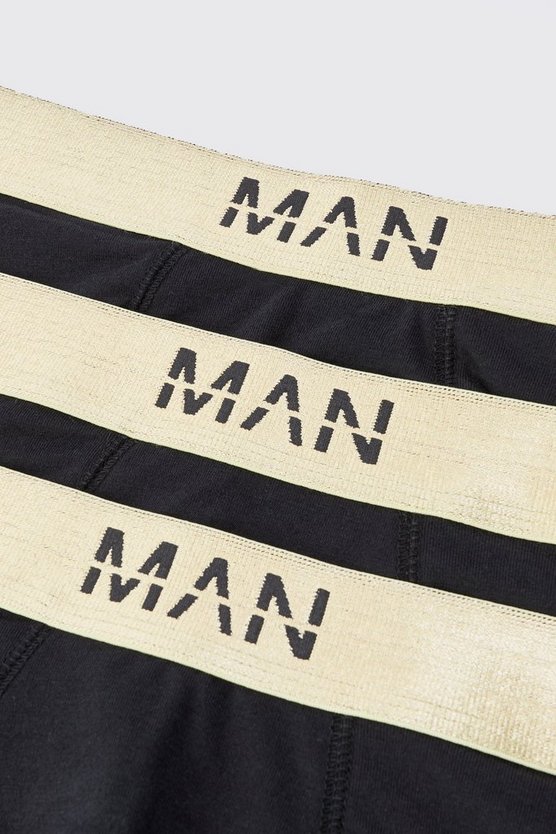 3er-Pack Man-Dash Boxershorts mit goldenem Bund