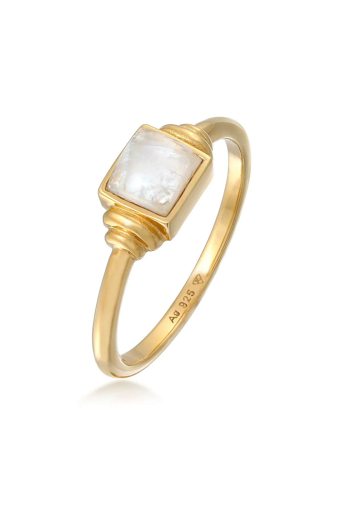 ELLI  Ring Mondstein Quadrat Vintage 925 Silber