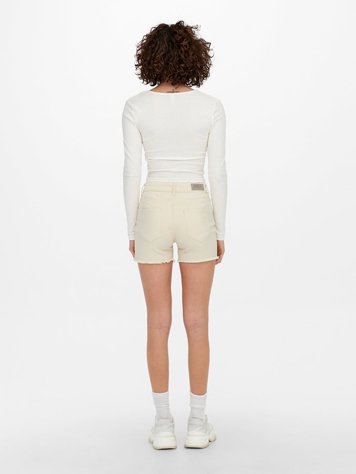 ONLY Jeans-Shorts in Creme günstig kaufen