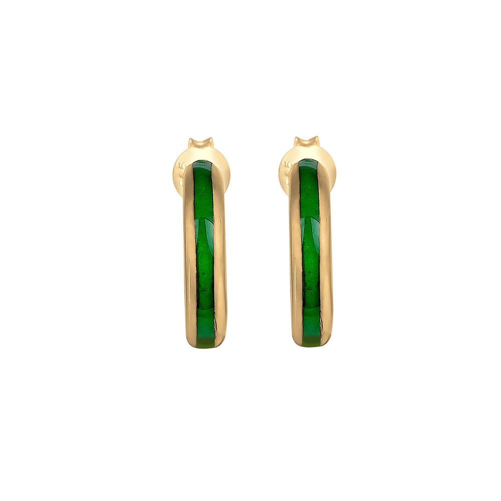 Elli Elli Boucles d'Oreilles Creole Antique Email Vert Boucles d'Oreilles Femme - Arge Boucles d'oreilles