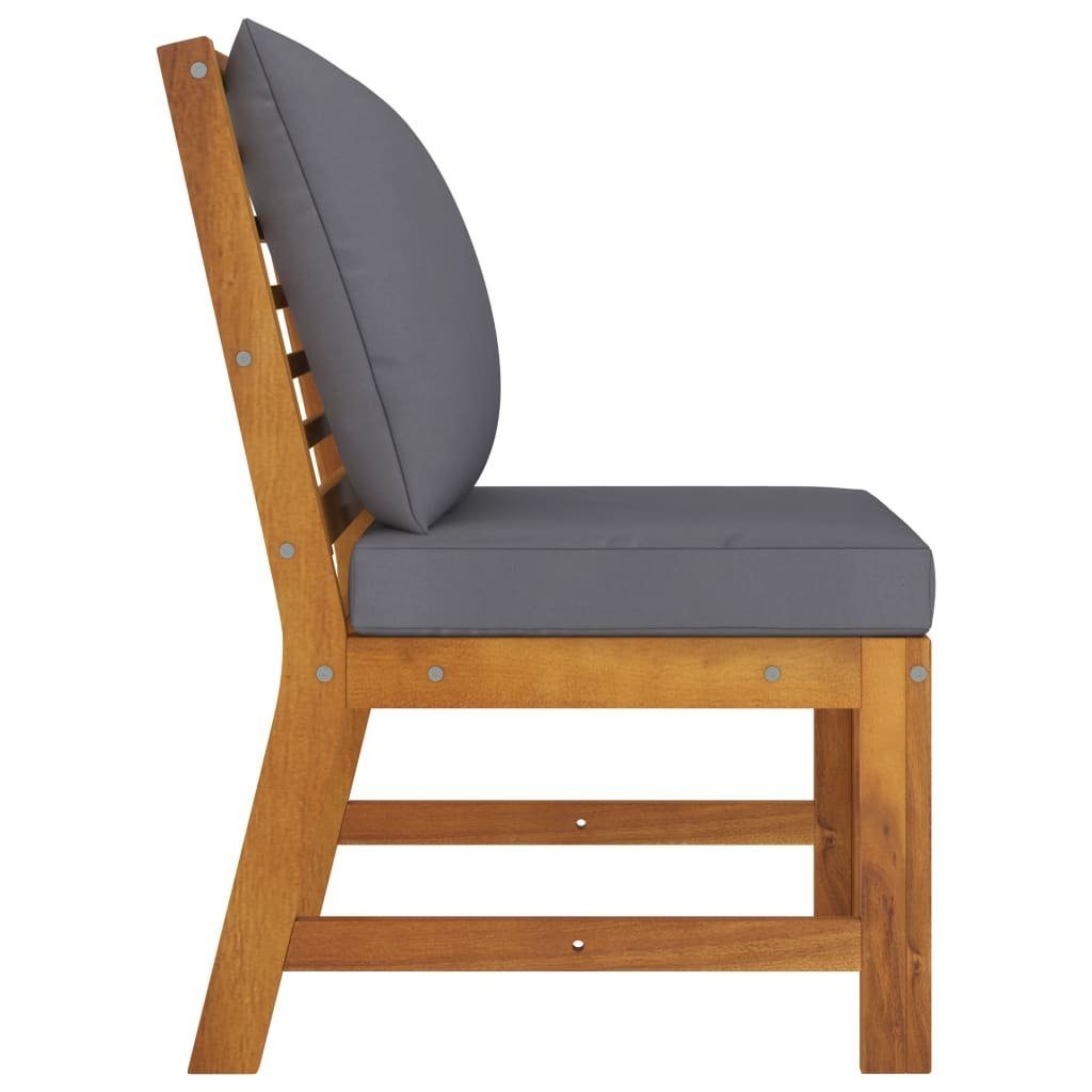 vidaXL Loungesofa 3-tlg. Garten-Lounge-Set mit Dunkelgrauem Kissen Akazienholz, 1 Teile