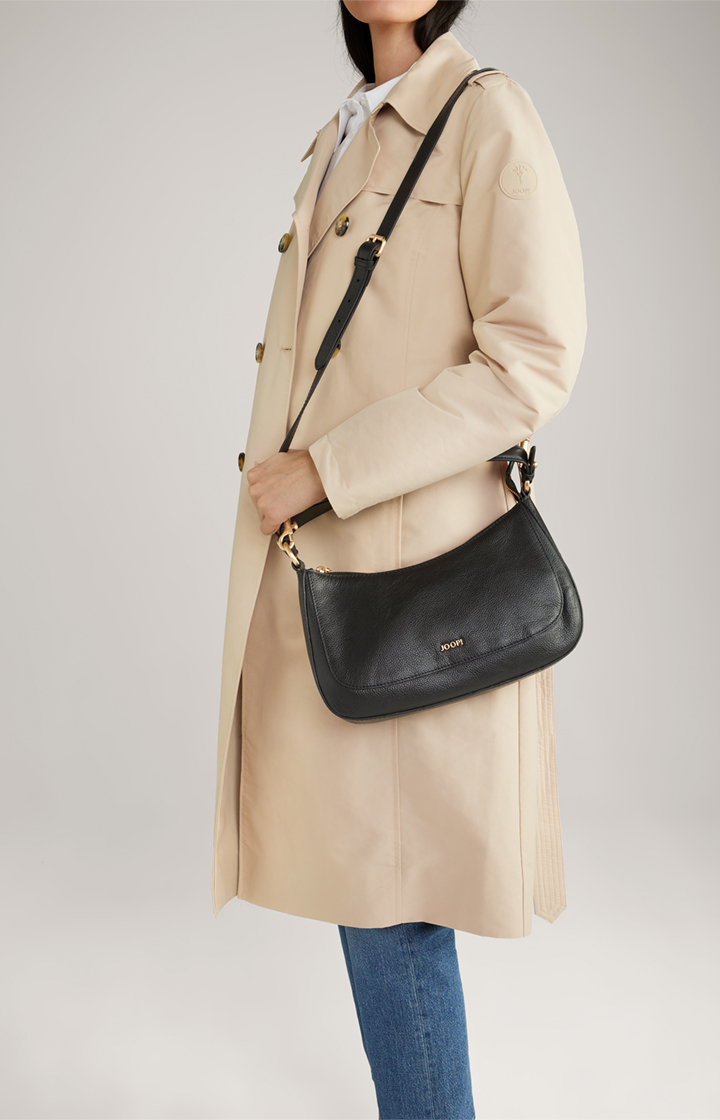 Leder-Schultertasche Estate Loreen in Schwarz