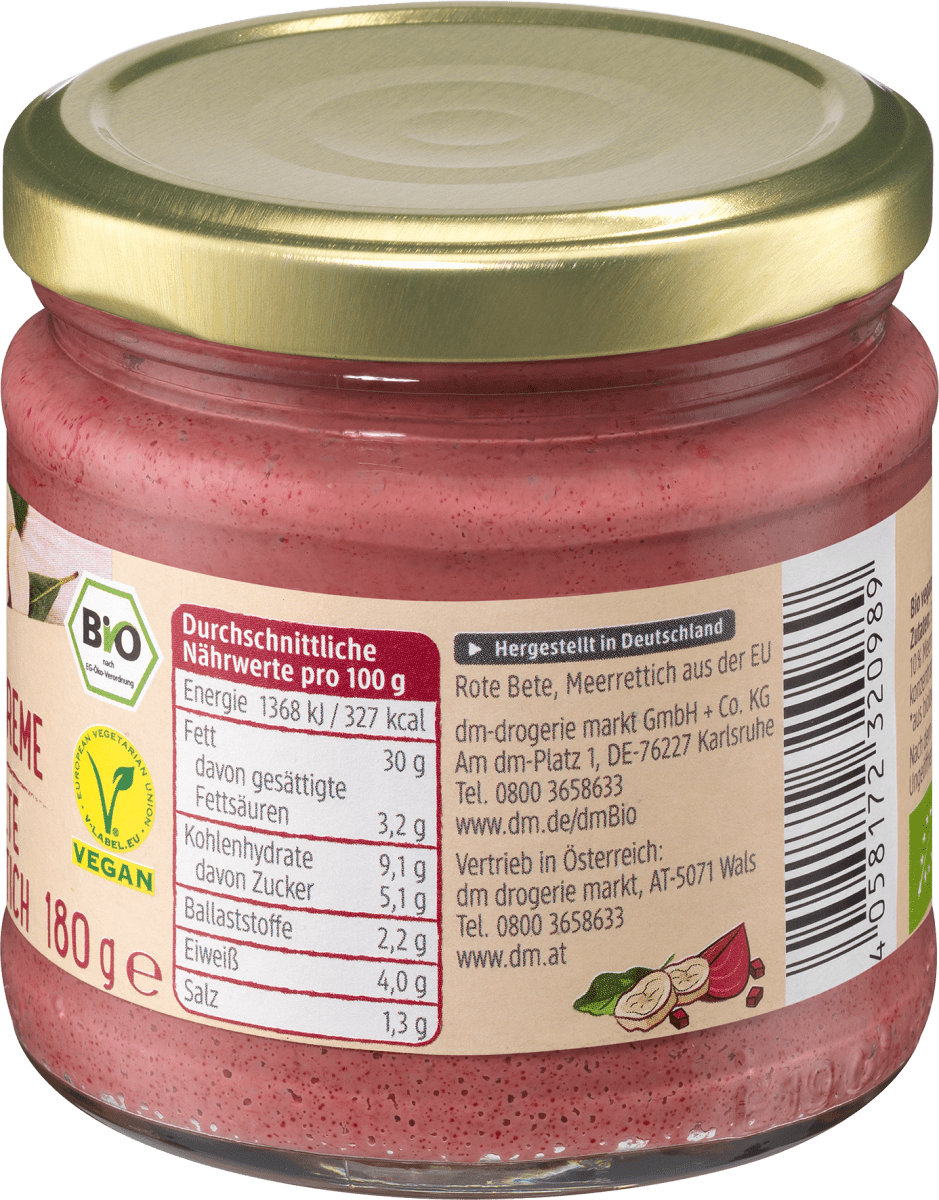 Brotaufstrich, Streichcreme Rote Bete Meerrettich, 180 g