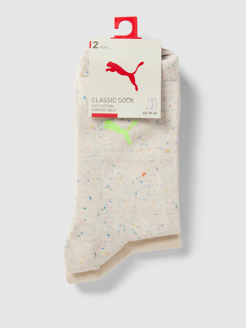 Socken mit Label-Details im 2er-Pack in beige meliert