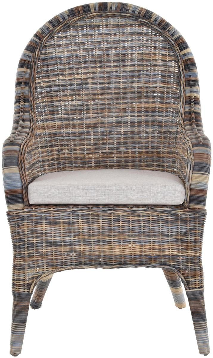 Krines Home Rattanstuhl Rattansessel hohe Rückenlehne Rattan Esszimmerstuhl Breite Armlehnen