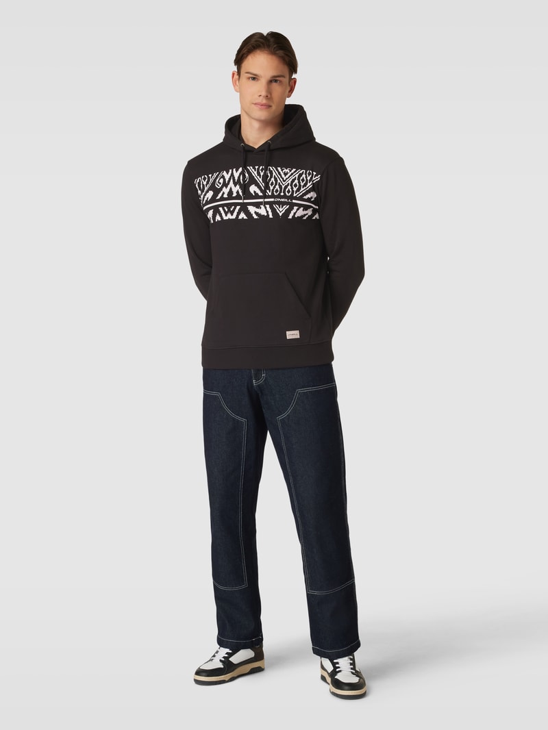 Hoodie mit Motiv-Print Modell 'BLOCK' in schwarz