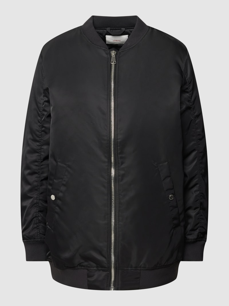 Bomberjacke mit Reißverschluss in schwarz