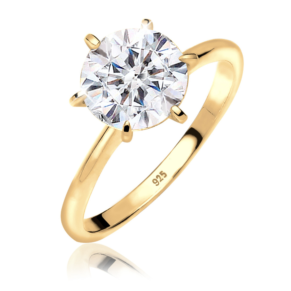 Elli Elli Bague Femmes Fiançailles avec Cristaux en Argent Sterling 925 Bague