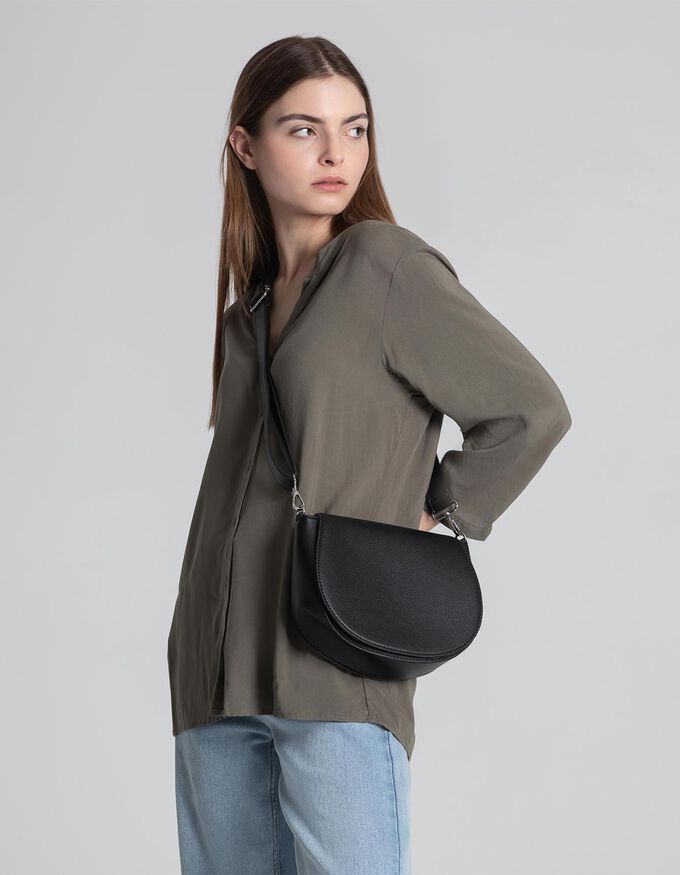 Schultertasche - Druckknopf-Lasche