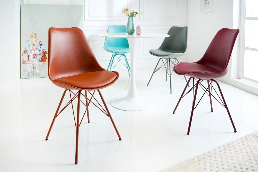 riess-ambiente Polsterstuhl SCANDINAVIA MEISTERSTÜCK kupferbraun (1 St), Esszimmer · Kunstleder · Metall · Retro