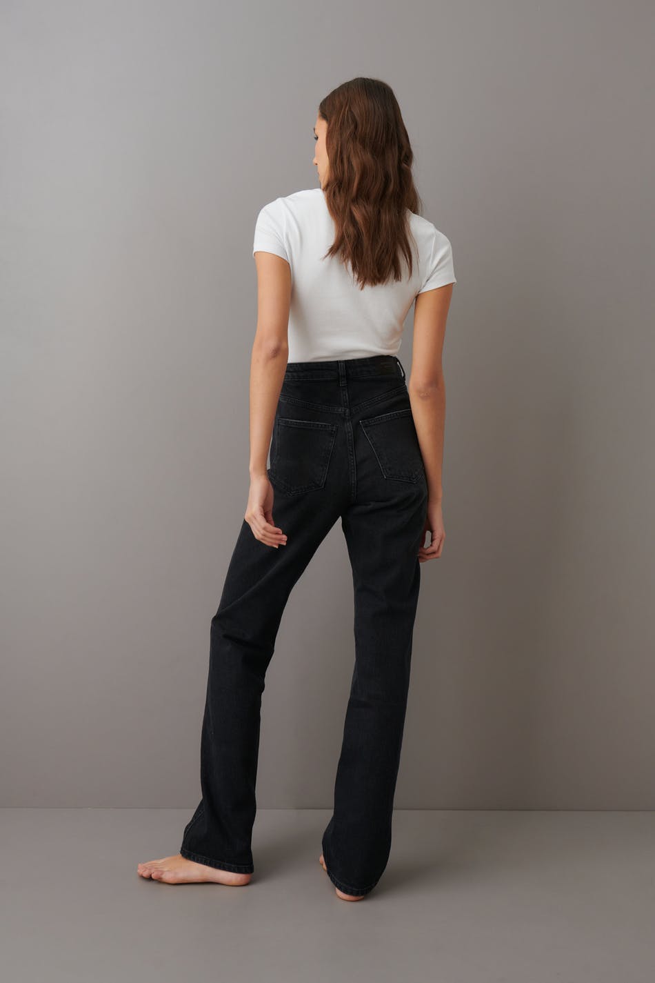 High straight jeans