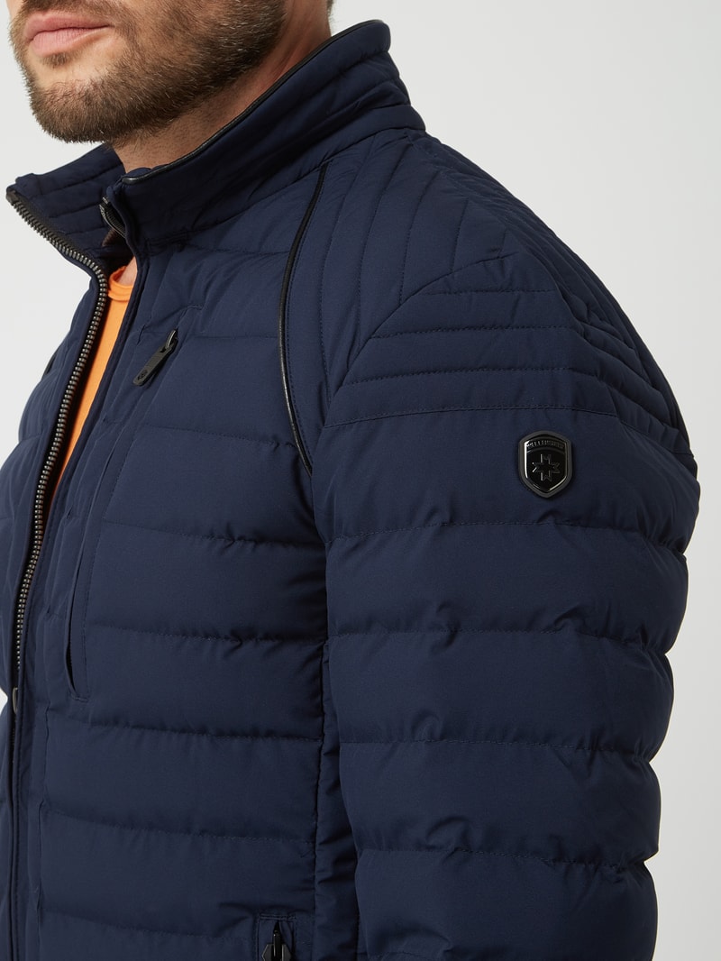 Steppjacke mit Stehkragen Modell 'MOL' in marineblau