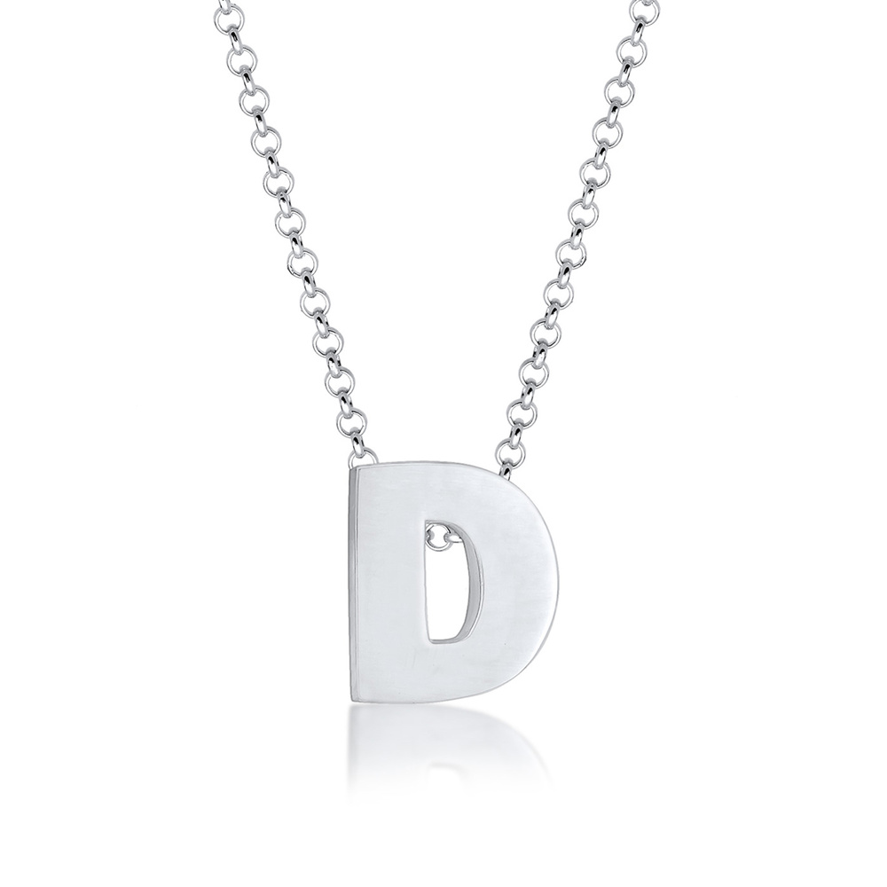 Elli Elli Collier Femme Pendentif Lettre D Initiale - (925/1000) Argent Bijoux