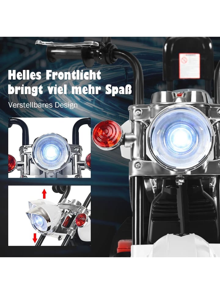 COSTWAY 6V Elektro Motorrad in Weiß günstig kaufen 91 cm