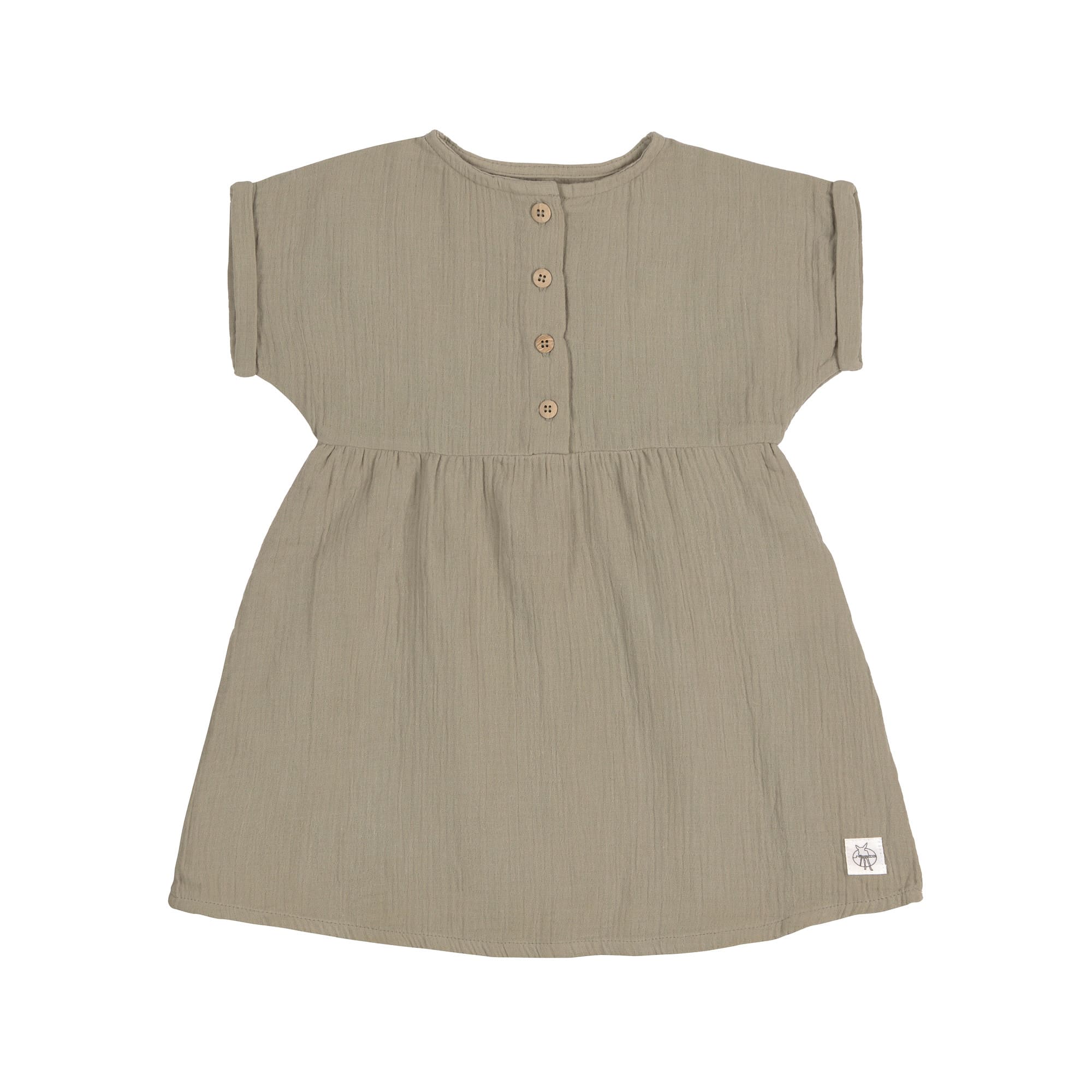 Kinderkleid - Bio Baumwolle, Oliv