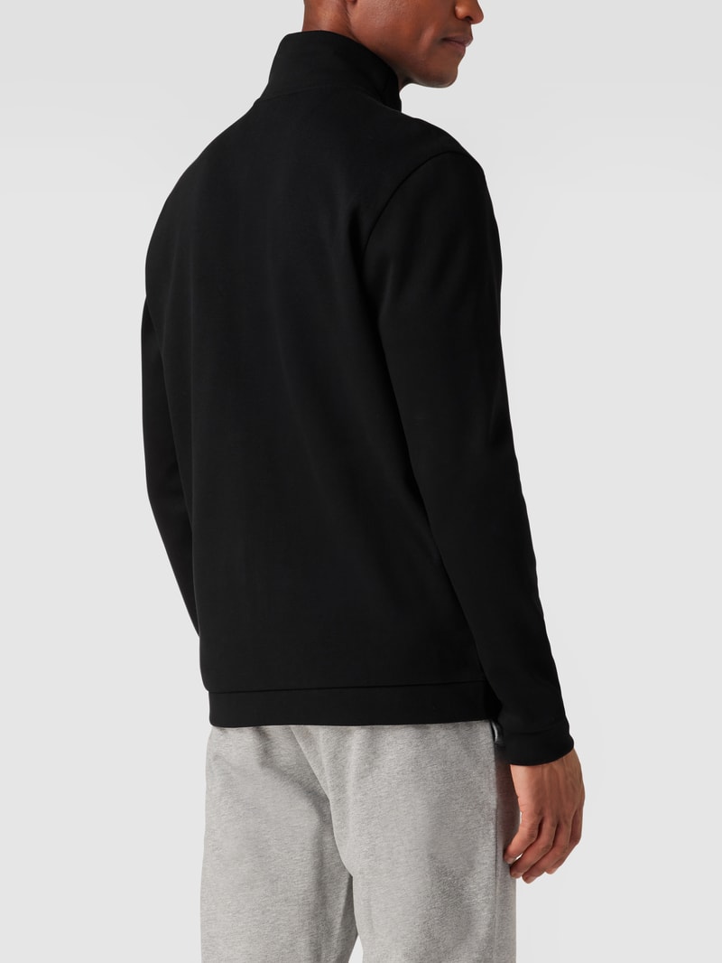 Sweatjacke mit Label-Patch in schwarz