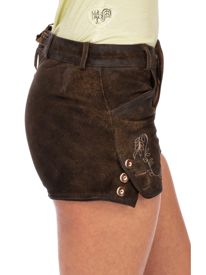 MADDOX Lederhose DALIA in dunkelbraun günstig kaufen