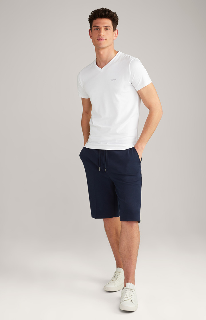 2er-Pack Feiner Stretch T-Shirts in Weiß