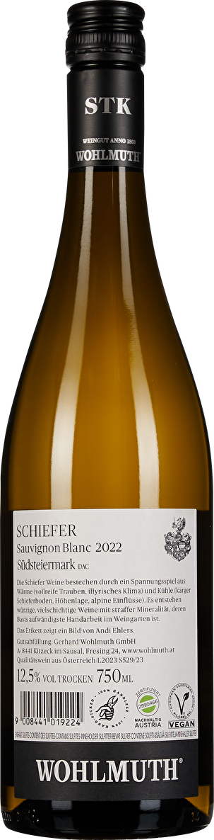 Wohlmuth Sauvignon Blanc Schiefer Südsteiermark 2022