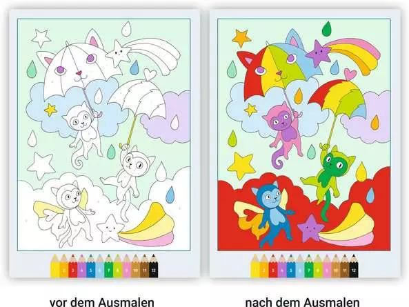CreArt Malen nach Zahlen ab 5: Regenbogenland