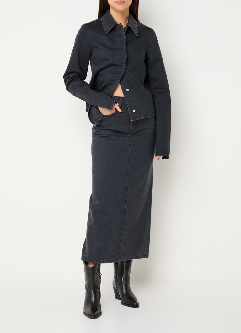 Bluză din denim din bumbac organic (închisă)