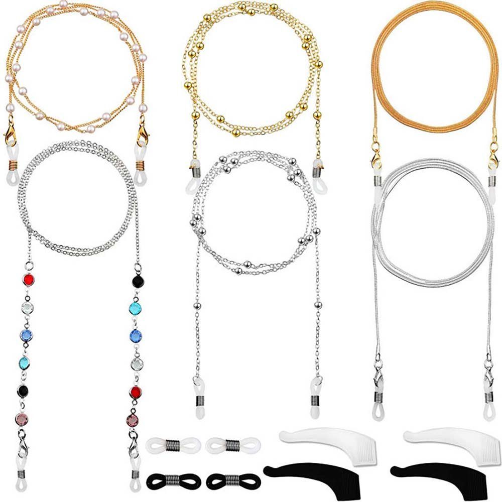 DRSEON Brillenkette 6 Stück Brillenkette Eleganter Brillenhalter Perlen Brillenbandhalter