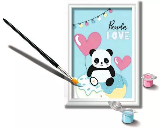 CreArt Panda Love - Malen nach Zahlen für Kinder ab 7 Jahren