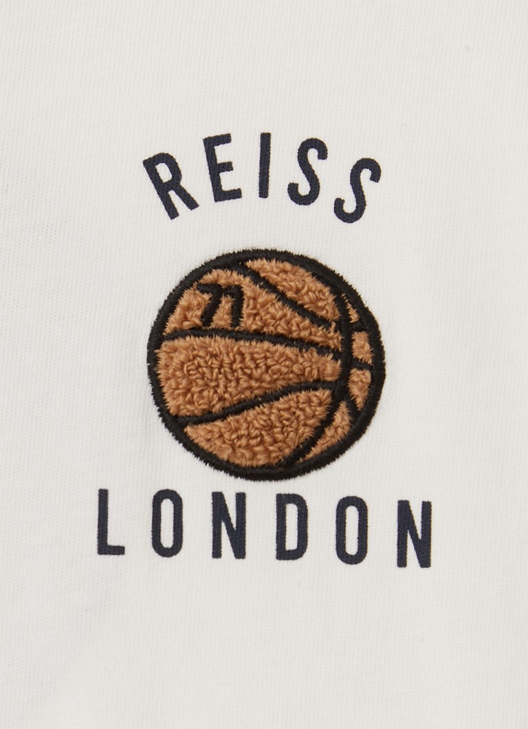 Tricou lejer Reiss Kirby cu logo și imprimeu pe spate.