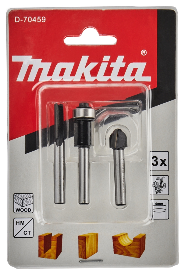 Makita pribor D-70459 Set glodalica 6 mm, 3 dijela