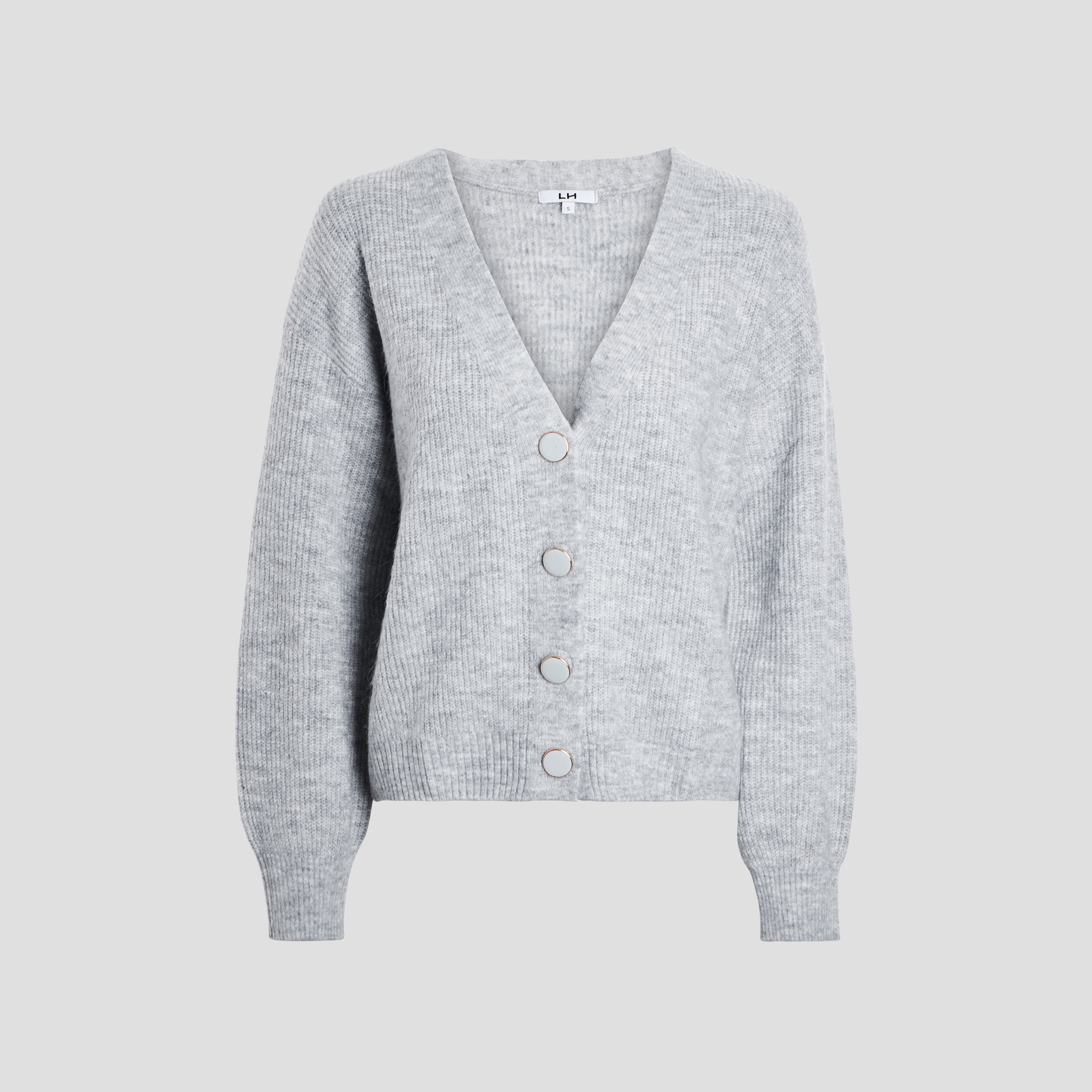Gilet boutonné col en V gris femme | La Halle