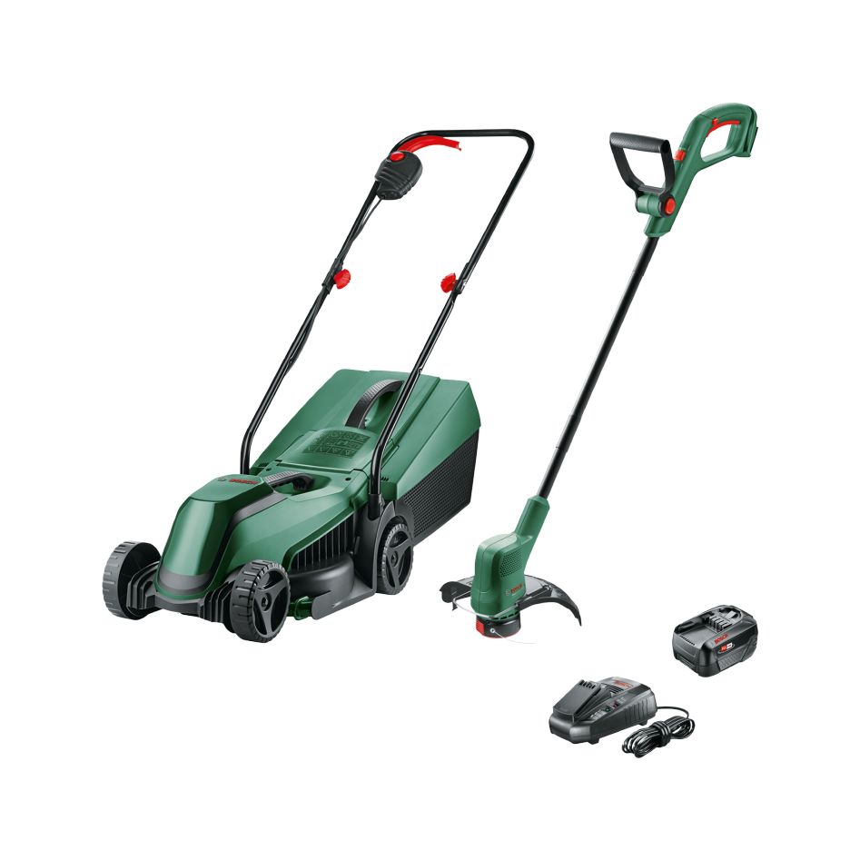 Bosch Groen 06008B9D02 EasyMower 18V-32-200 + EasyGrassCut 18V-26 BT Combiset 1 x 4,0 Ah na ljestvama AL1830