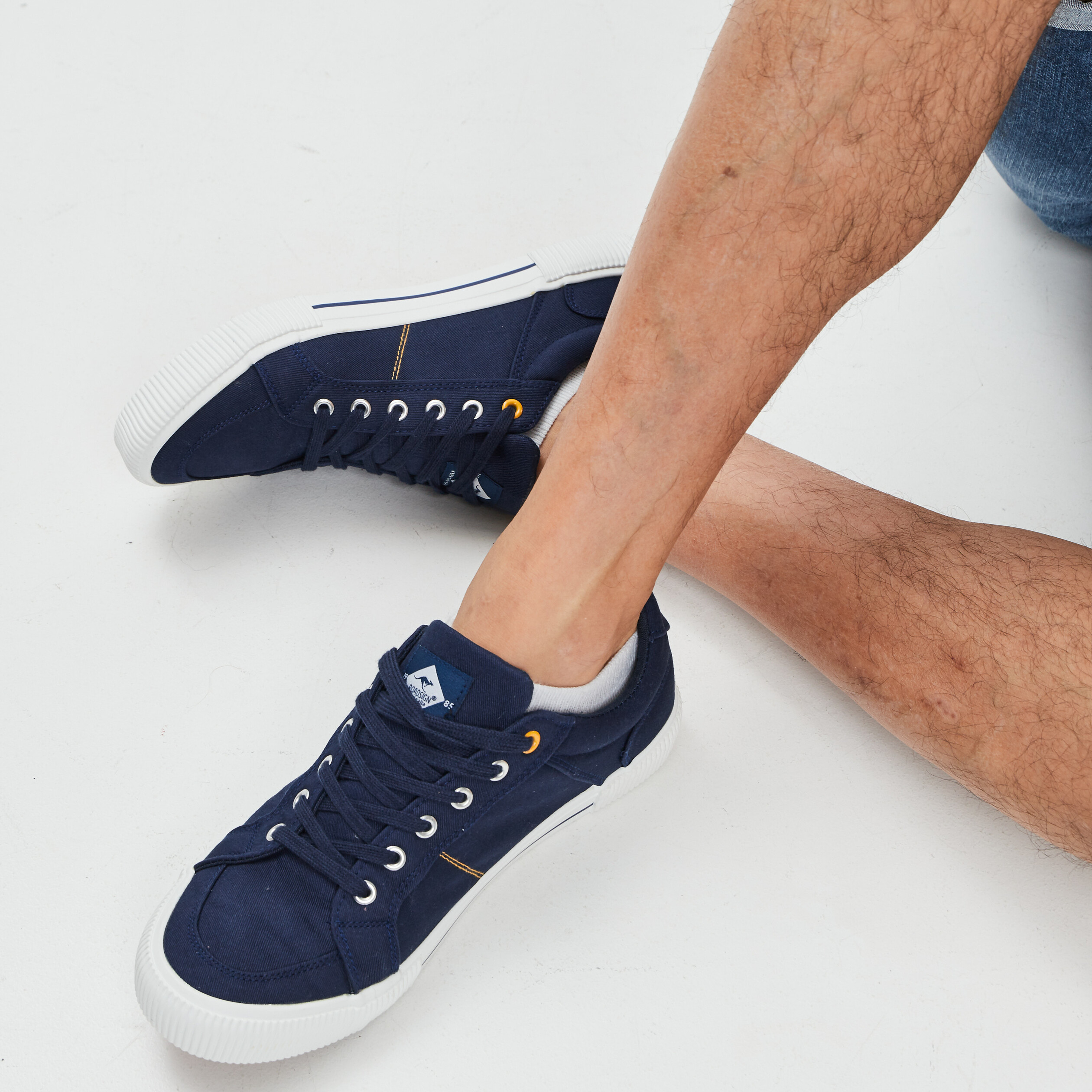 Tennis à lacets bleu marine homme | La Halle