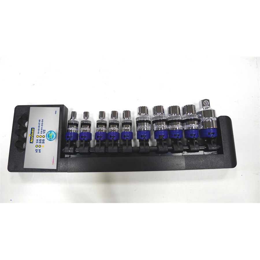Steckschlüssel Innenvielzahn T4-T14 mit Adapter ¼" Zoll, von Norauto, 9-tlg - ATU