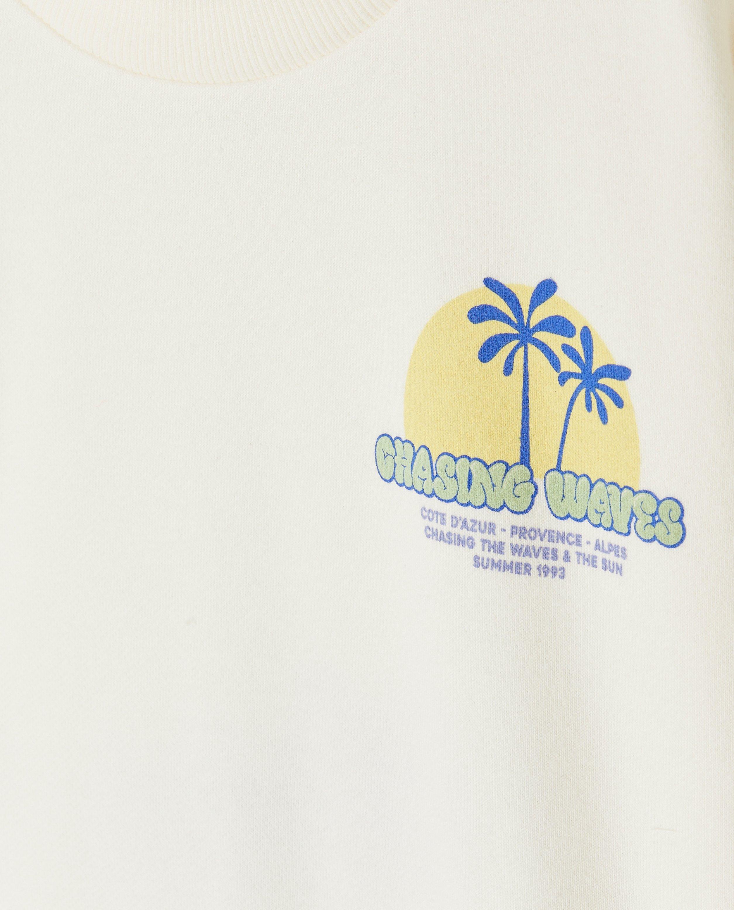 Pulover Fish & Chips cu imprimeu alb pe spate