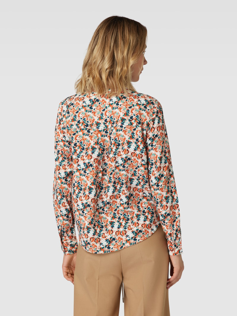 Hemdbluse aus Viskose mit Allover-Muster in offwhite