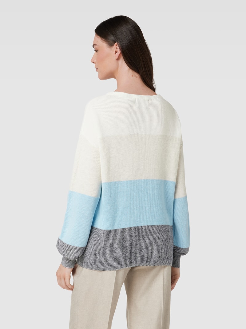 Strickpullover mit Allover-Muster in aqua blau