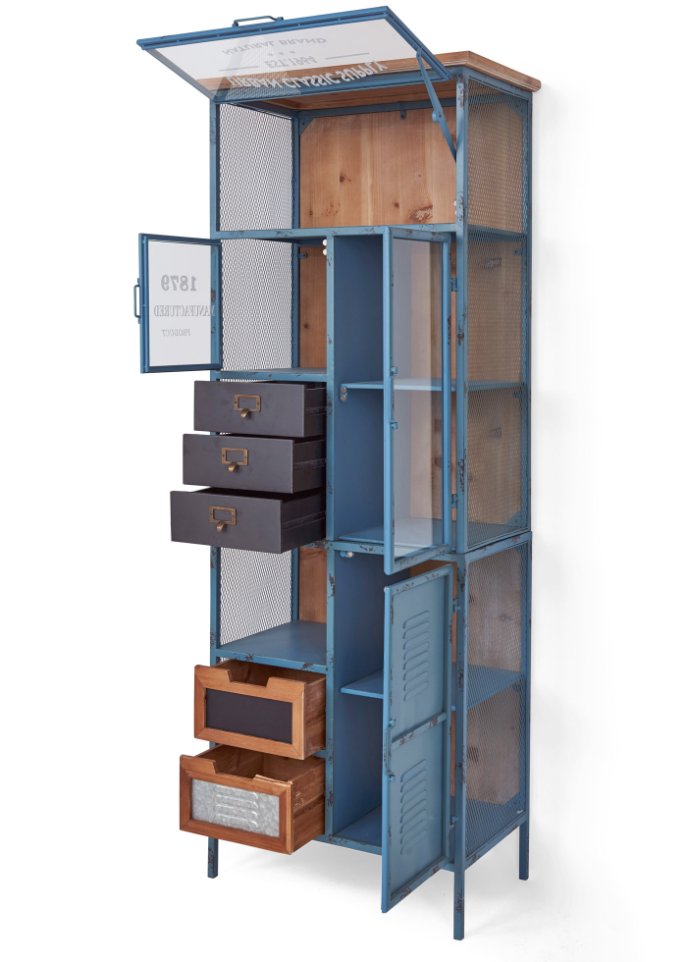 Vitrine in Spind-Optik