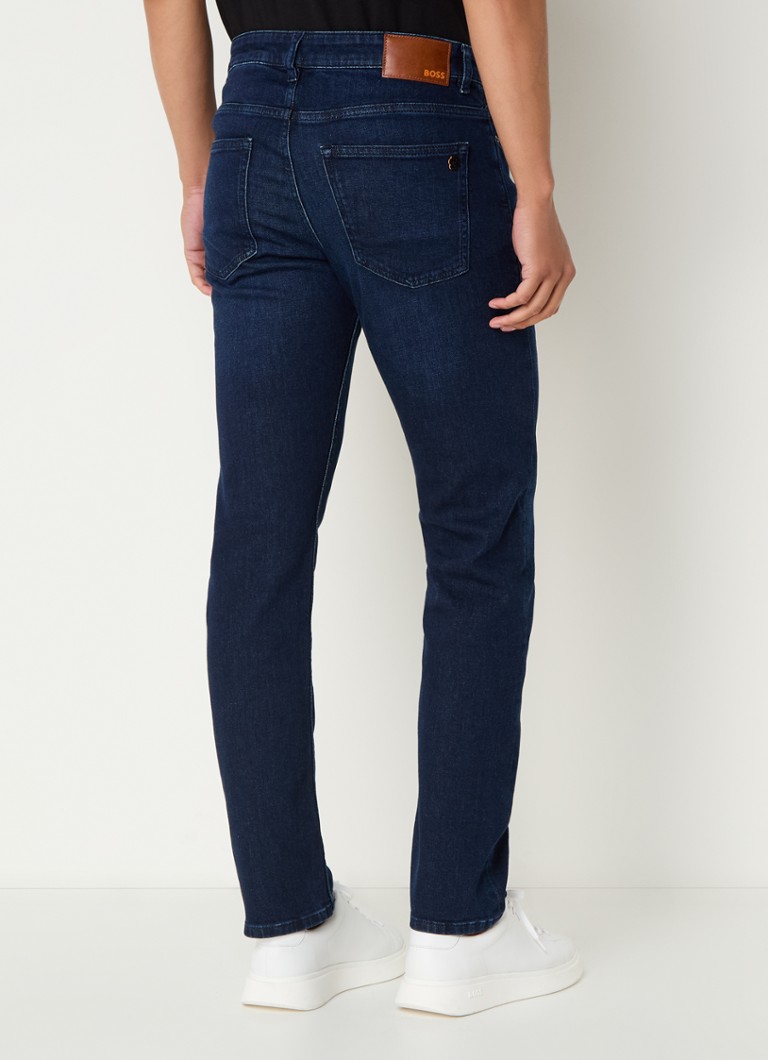 Jeansy Hugo Boss Delaware slim-fit, ciemne wyblaknięcie